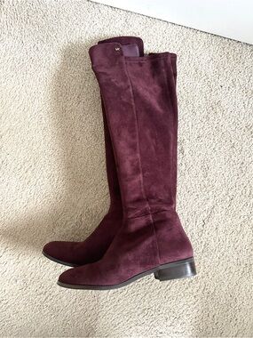 Michael Kors Burgundy Suede Knee High Boots - Size 8